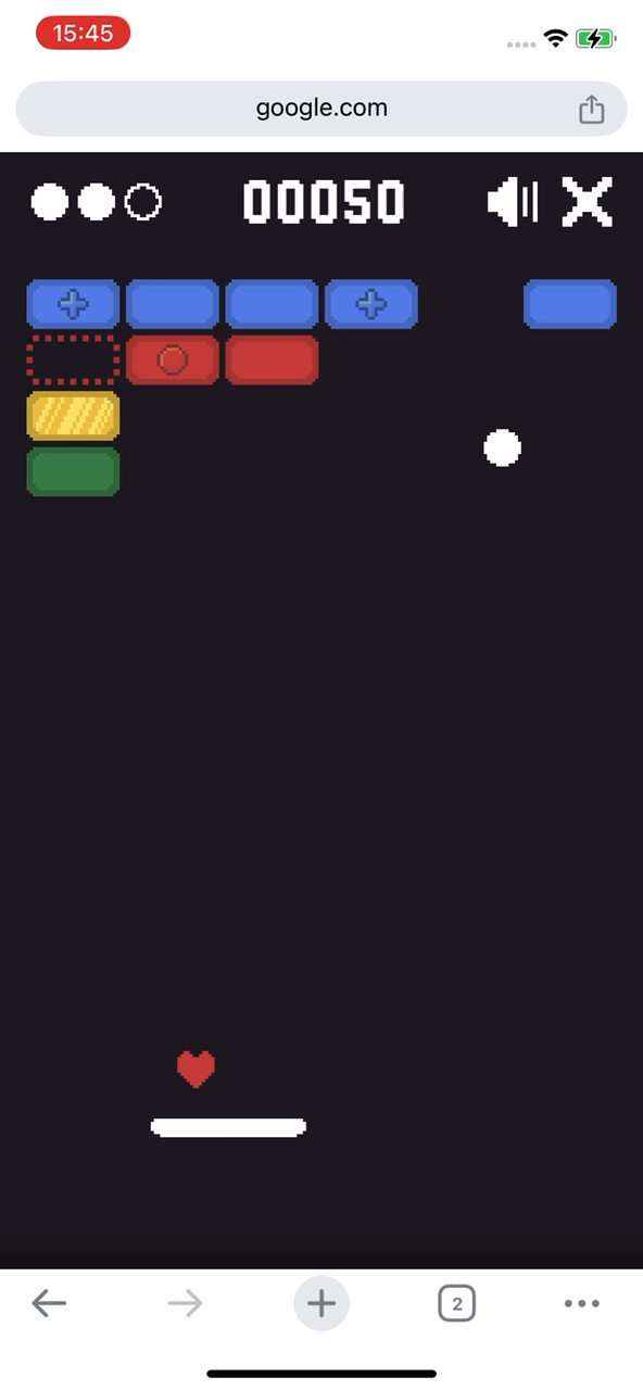 Googleの「Block Breaker(ブロック崩し)」の遊び方