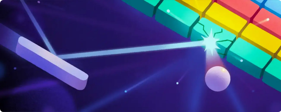 Googleブロックブレイカーのプレイ画面