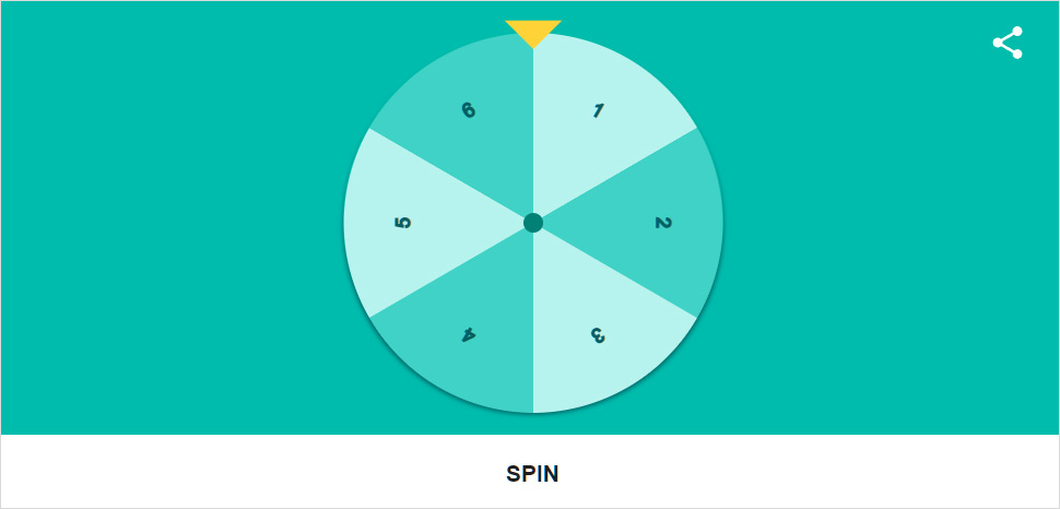 Googleスピナー（ルーレットの表示画面