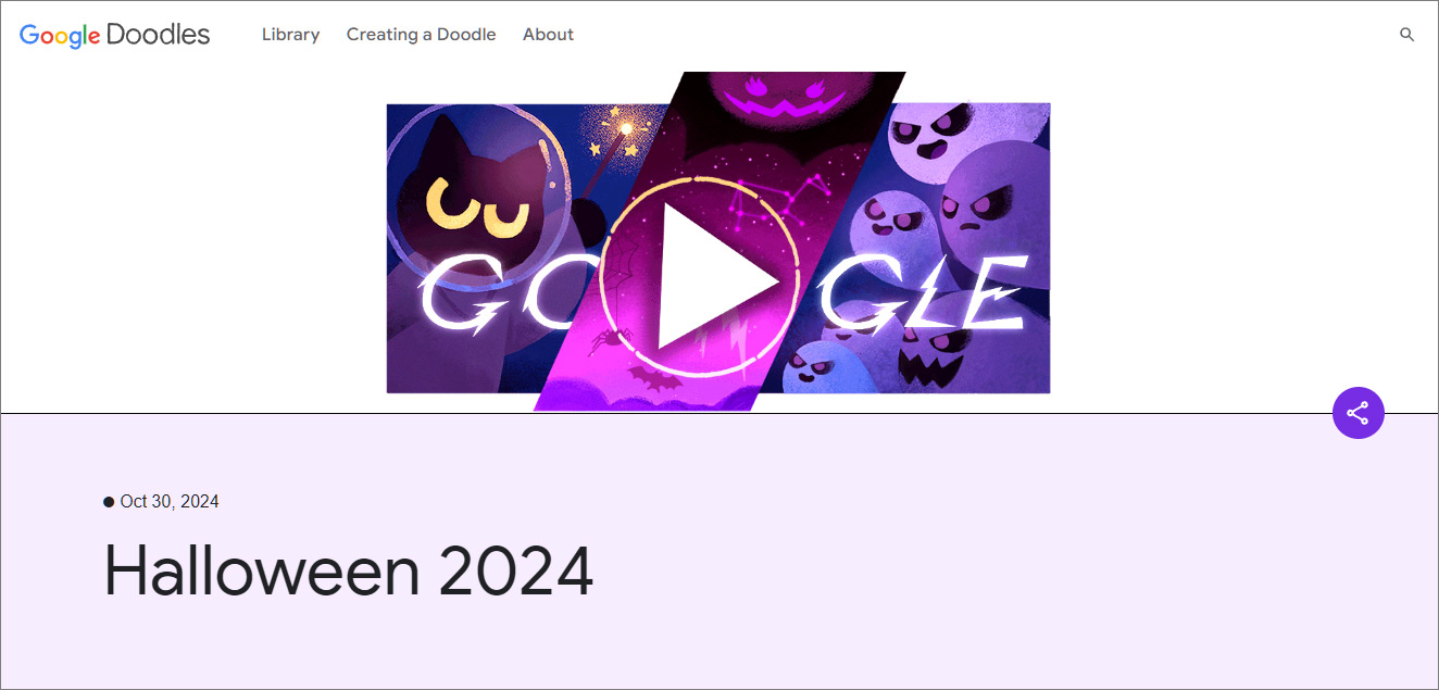 Google Doodles「ハロウィン2024」