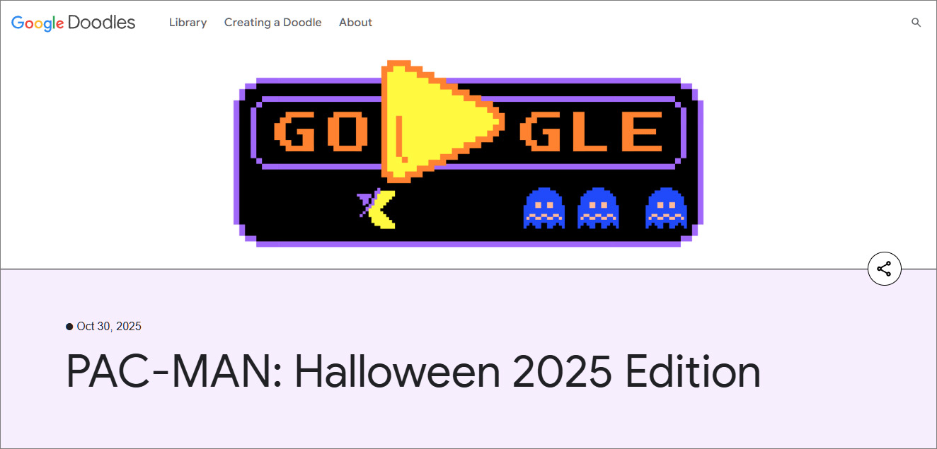 Google Doodles「ハロウィン2025」