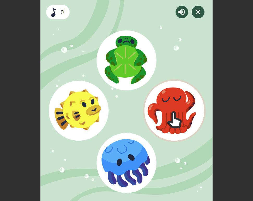 Google記憶力ゲームのプレイ画面