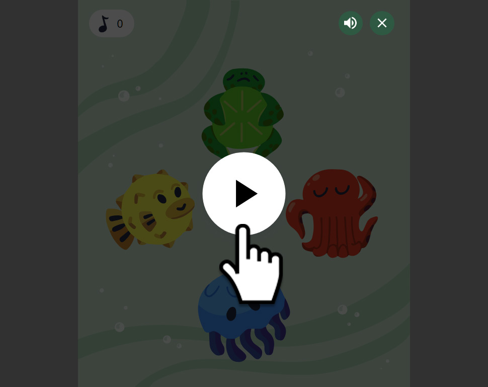 Google記憶力ゲームの開始画面