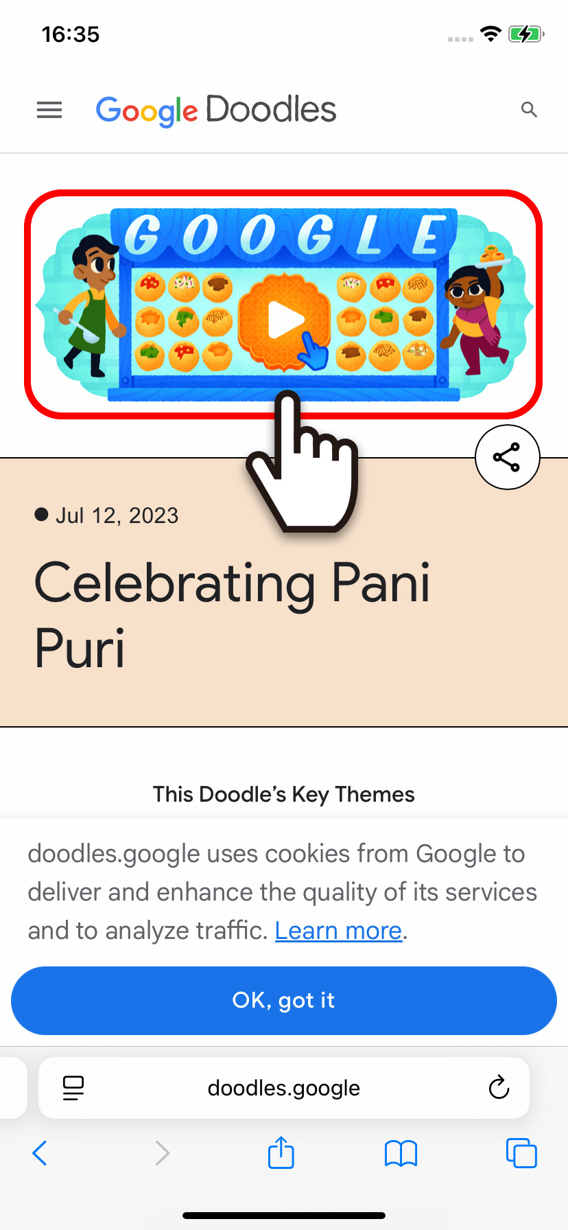 Googleの「Celebrating Pani Puriゲーム」をプレイする