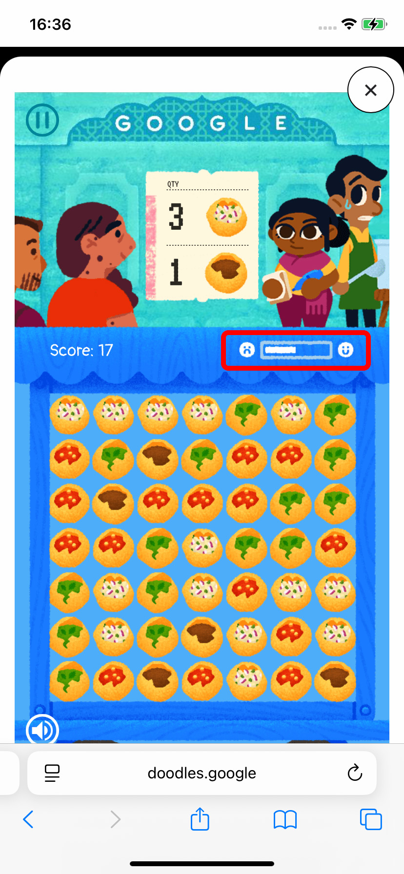 Googleの「Celebrating Pani Puriゲーム」をプレイする