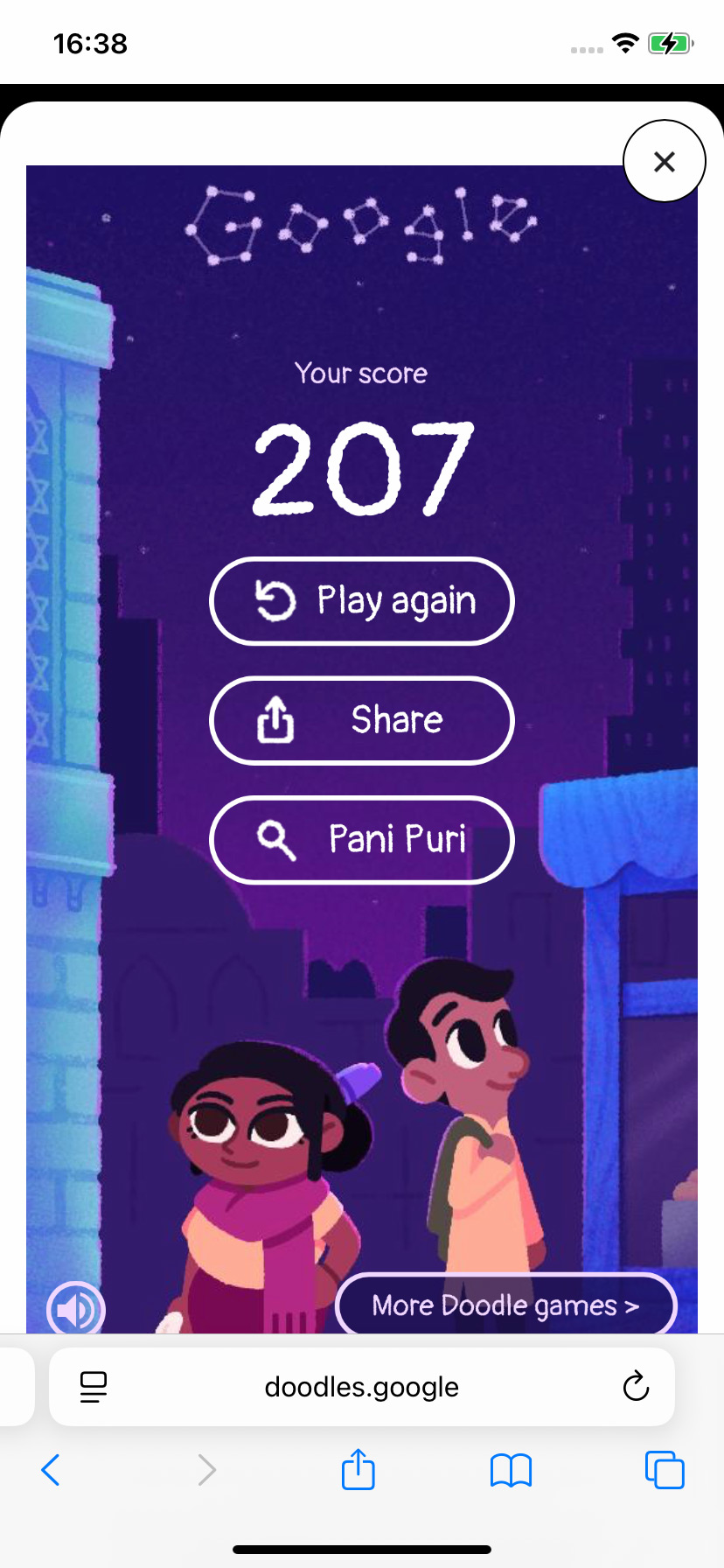 Googleの「Celebrating Pani Puriゲーム」をプレイする