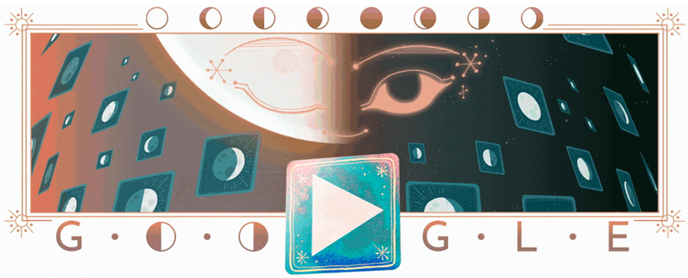 Google半月ゲームの開始画面